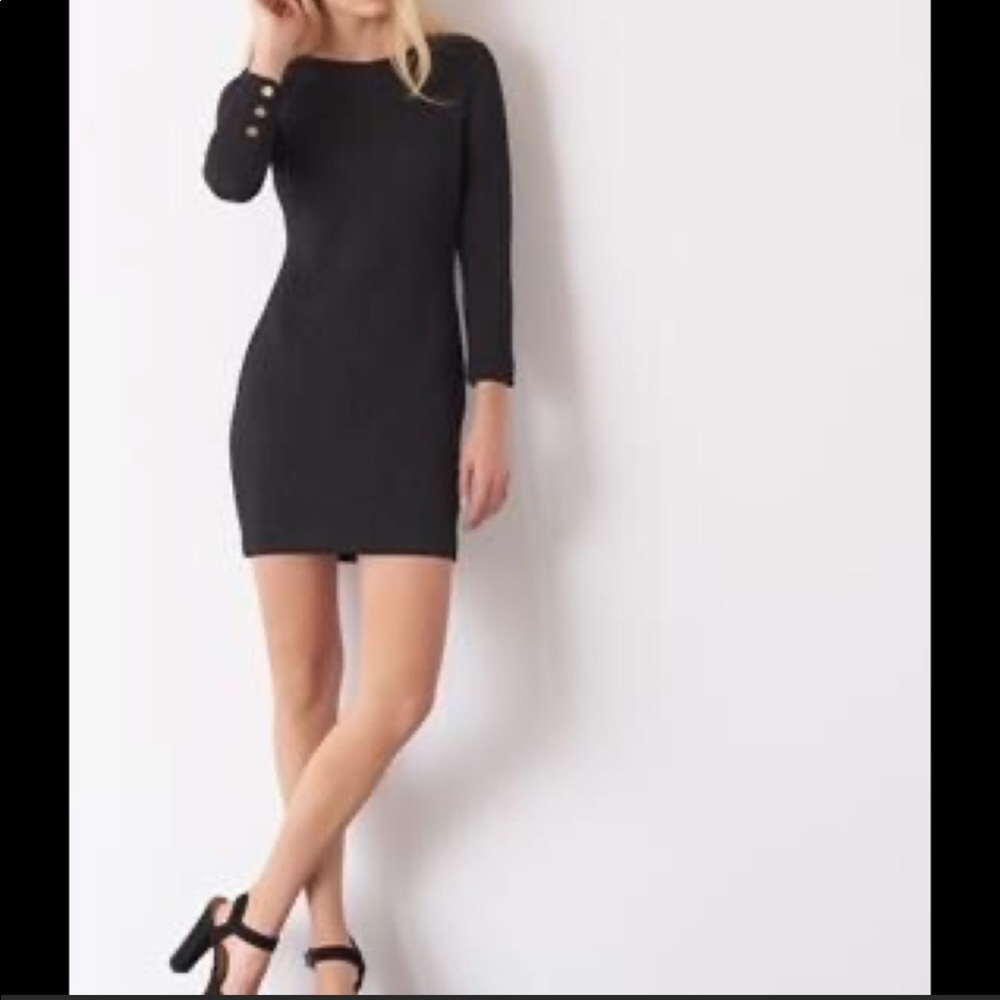 Classic Black Long-Sleeve Bodycon Dress